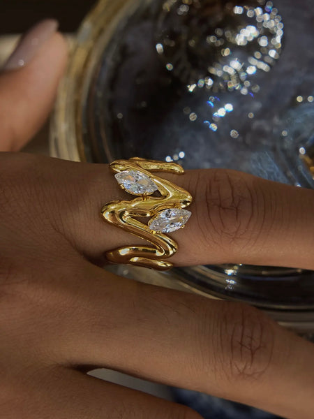 Lumi Abstract CZ Ring