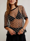 Loir Embellished Knit Top in Black