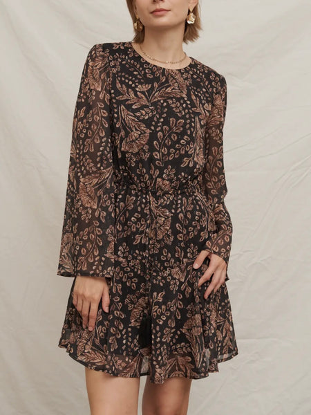 Paisley & Printed Dress in Black