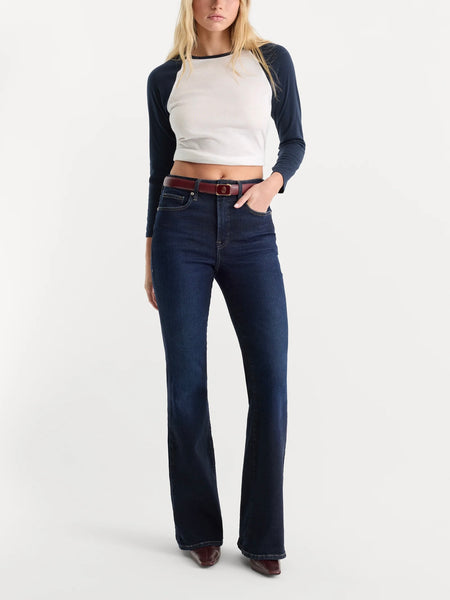Soft Tech Good Waist Palazzo Ankle Jeans in Indigo1308