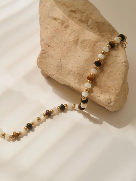 Arrow Beaded Necklace in Brown