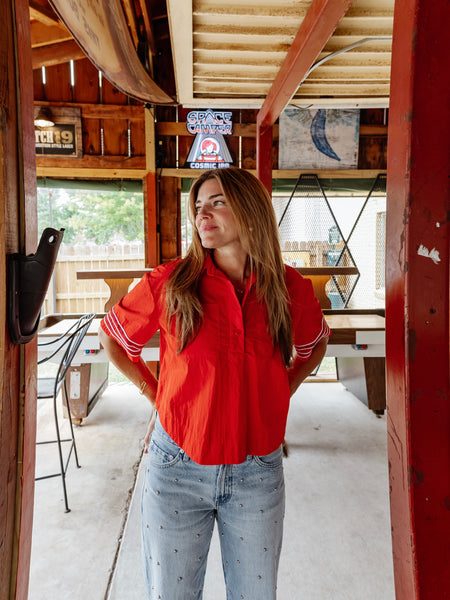 We Love Sports Top in Red
