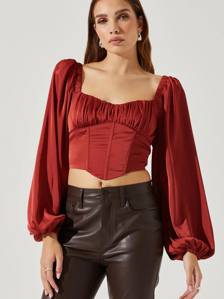 Penny Top in Rust Red