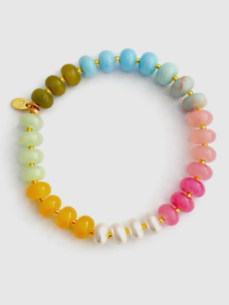 Garden Stone Beaded Stretch Bracelet