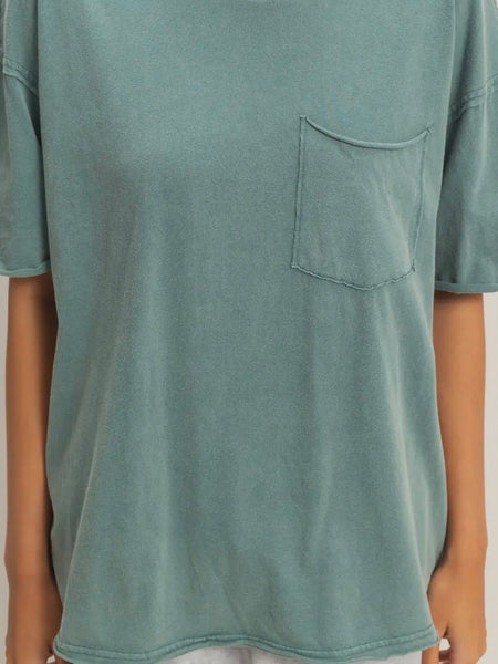 Pockets Please Tee in Dark Teal