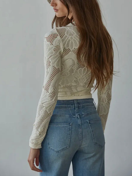 Off The Mock Top in Cream