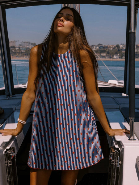 Caprina Mini Dress in Star Spangled Seas