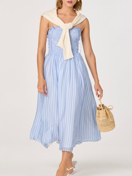 Lahela Dress in Blue Stripe