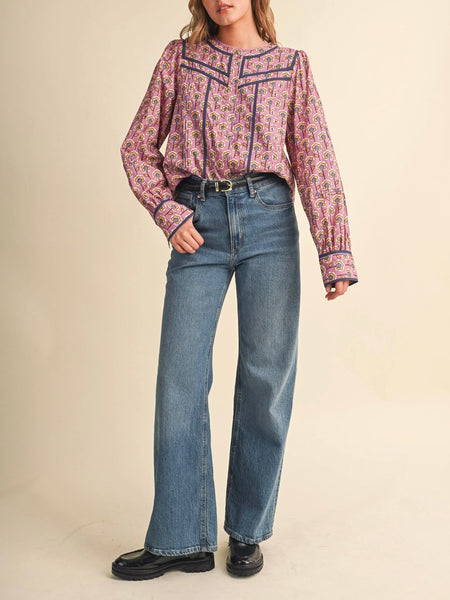 Such A Steph Blouse in Orchid Floral