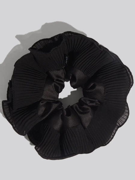 Pleated Scrunchie in Halloween Black
