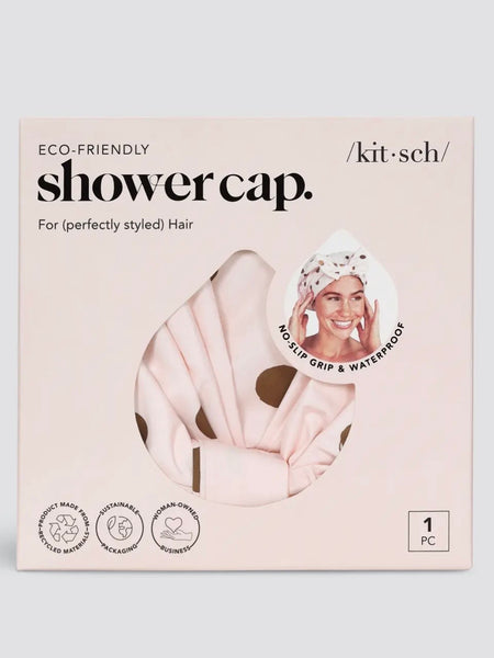 Luxury Shower Cap in Blush Dot