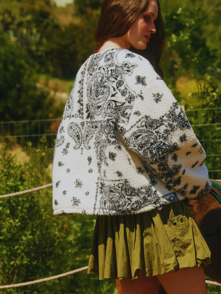 Preferred Paisley Teddy Jacket in Ivory