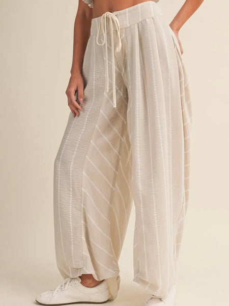 Seal The Deal Stripe Pants in Taupe