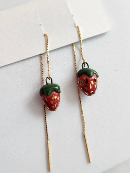 Strawberry Threader Earrings
