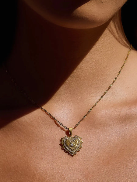 Valea CZ Heart Pendant Necklace