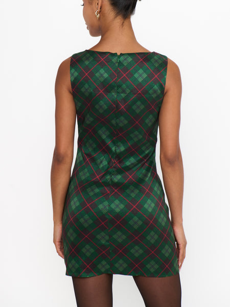 Tori Mini Dress in Mistletoe Plaid