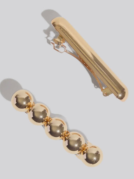 Gold Metal Barrettes