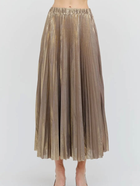 Give Me Your Best Shot Skirt in Gunmetal Gold