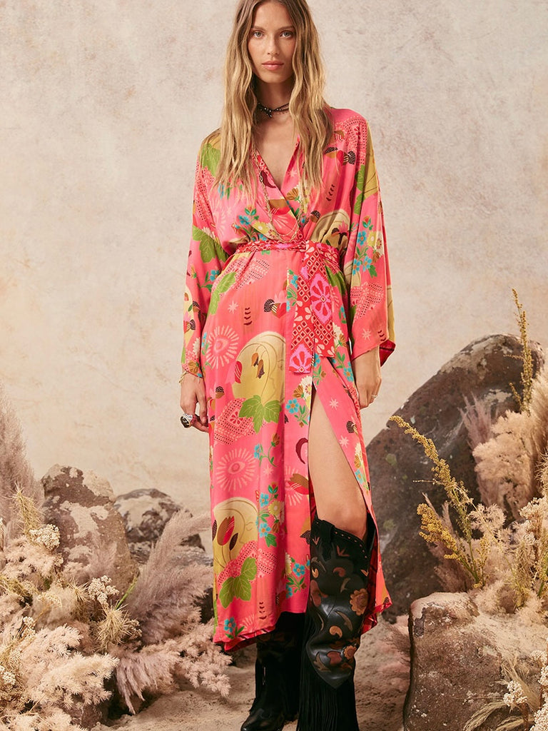 Libertine Reversible Robe in Cayenne