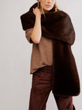 Snow Angel Faux Fur Scarf in Espresso