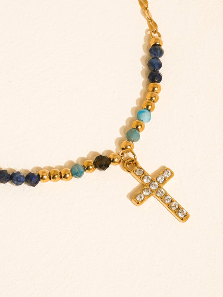 Merel Stone Cross Necklace