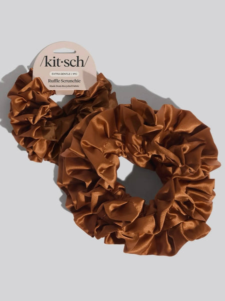 Camel Ruffle Scrunchie