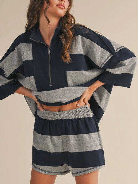 Take A Break Stripe Set in Navy Combo