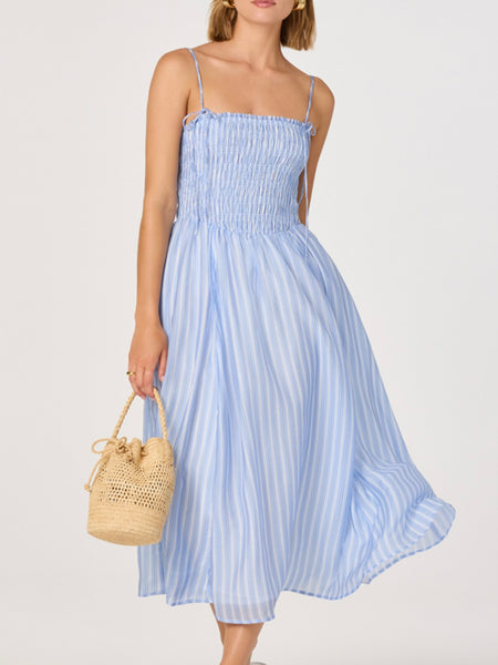 Lahela Dress in Blue Stripe