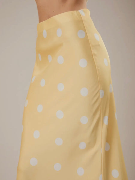 Dotted & Tee'd Skirt in Butter