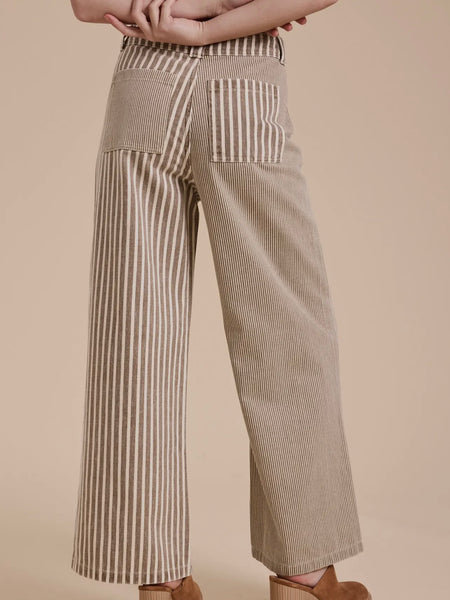 Mixed Feelings Stripe Pants in Brown