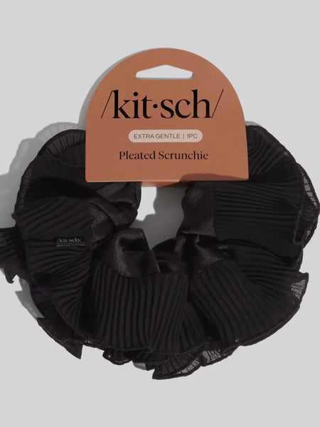 Pleated Scrunchie in Halloween Black
