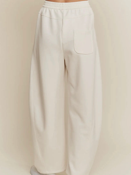 Trimmed & Tailored Barrel Sweatpants in Cream