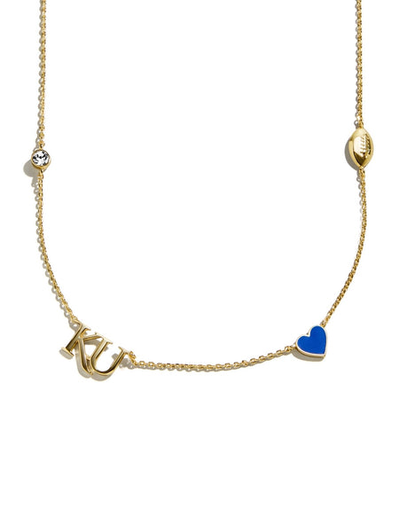 University of Kansas Spaced Charm Necklace