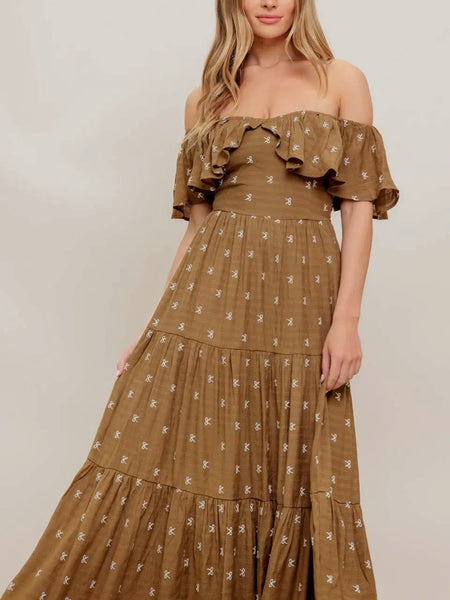Give It A Whirl Dress in Natural