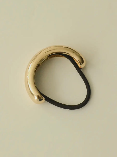 Wide Rounded Hair Cuff in Gold