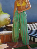 Party Pants in Electric Green Stripe