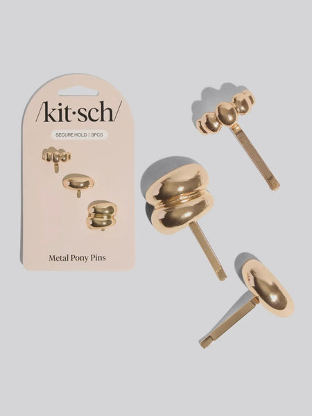 Gold Metal Pony Pins 3pc Set