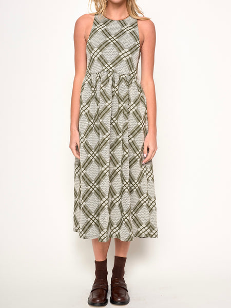 Renzo Dress in Green Plaid