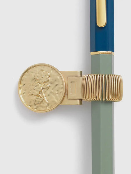 Floral Coin Metal Pin Clip