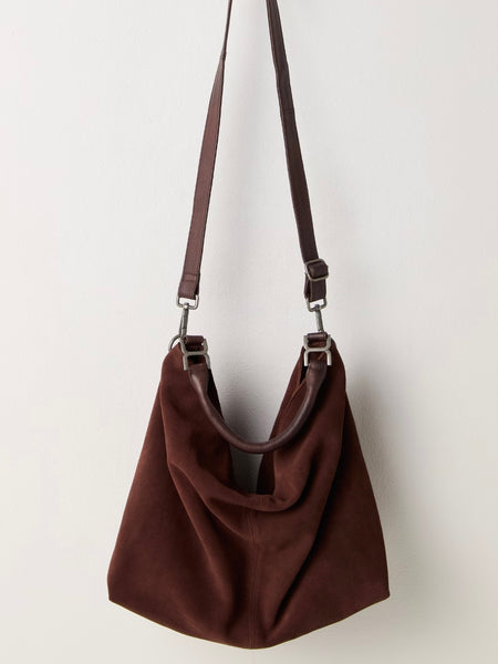 Suzie Suede Slouch Tote in Espresso