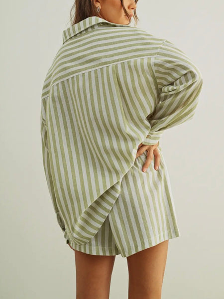 Stand On Stripes Shirt in Sage