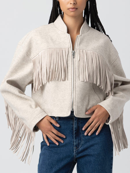 Own It Fringe Jacket in Sand