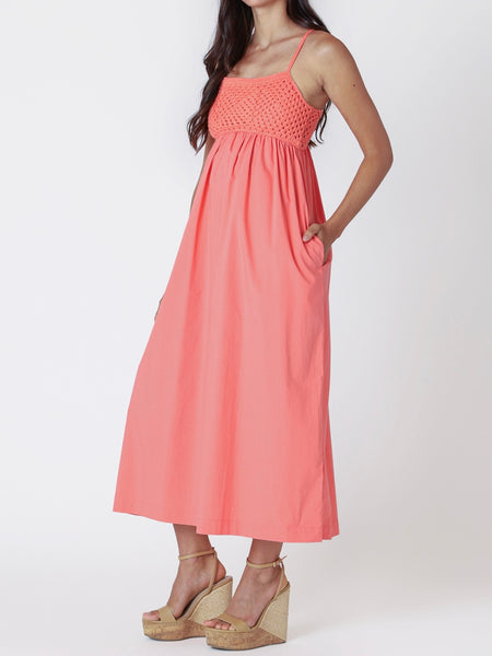 On The Island Maxi in Bright Coral