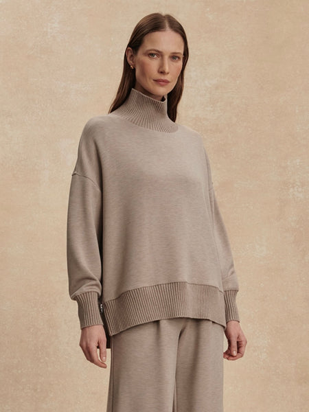 Barker High Neck Sweat in Taupe Marl