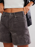 Tippi Vegan Suede Short in Dark Grey