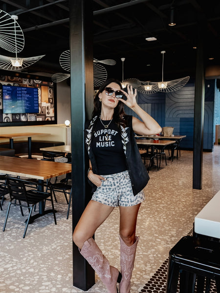 Support Live Music Tank in Black