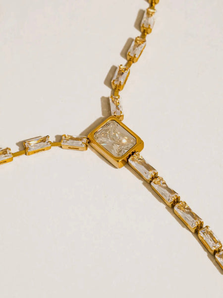 Cieline CZ Lariat Necklace