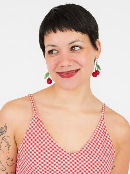 Cherry Beaded Earrings
