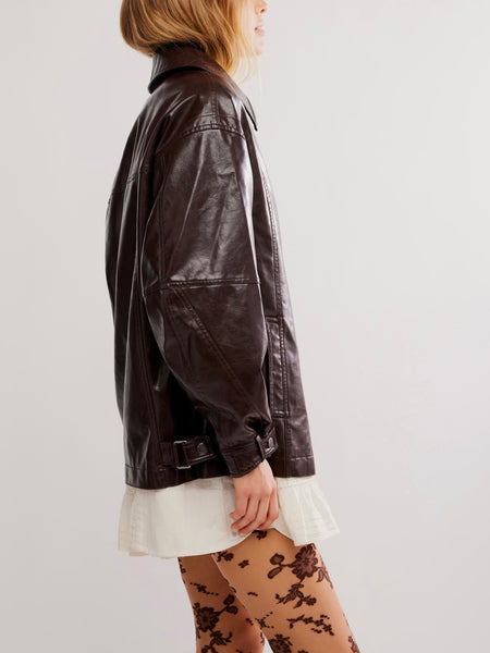 Sloane Vegan Jacket in Chocolate