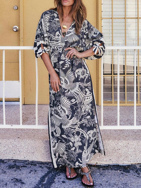 Volcano Goddess Kaftan in Liquorice